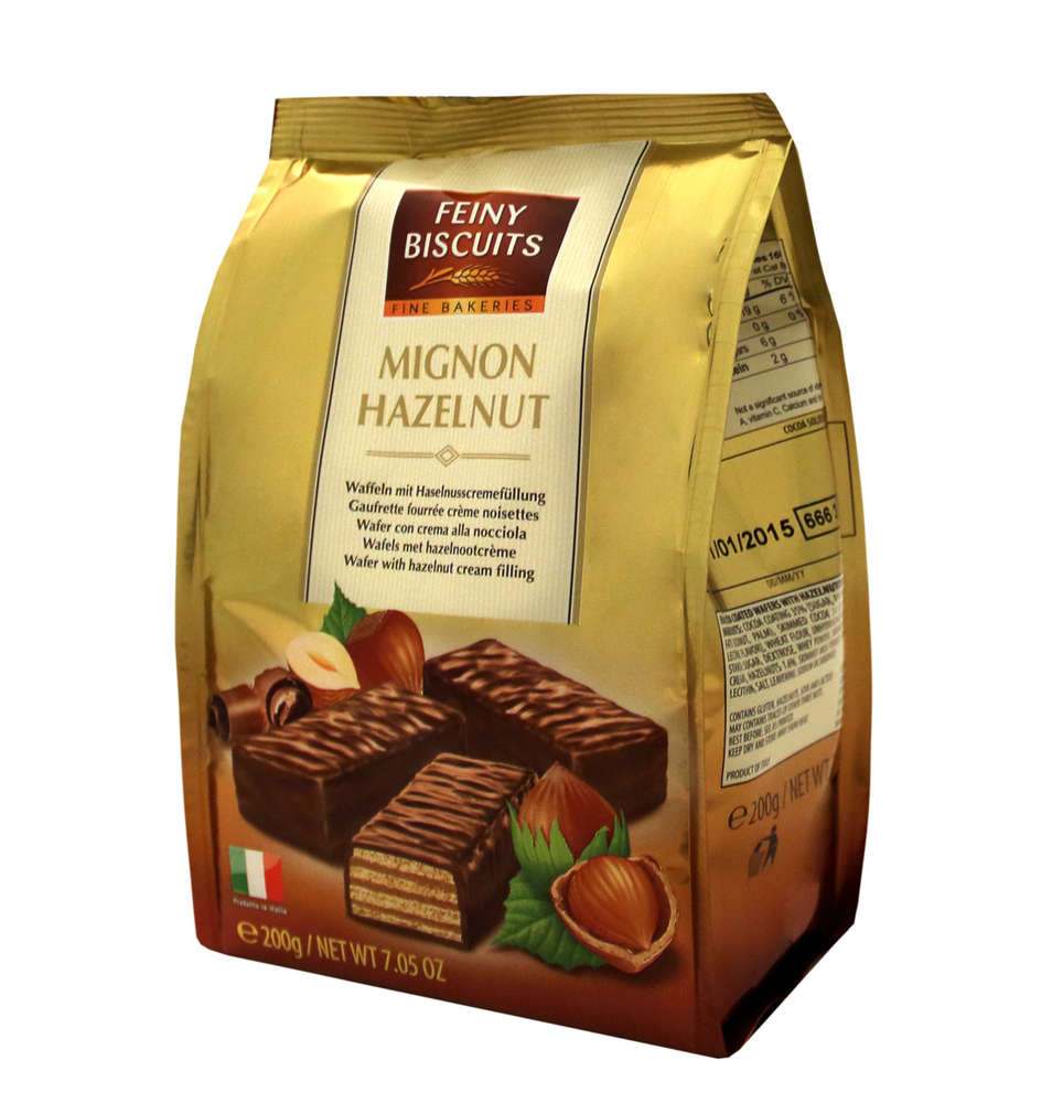 066514e51f6156ef9ecd714d5f7f88ba Waffeln Mignon gefüllt mit Nusscreme 200g – Bild 1