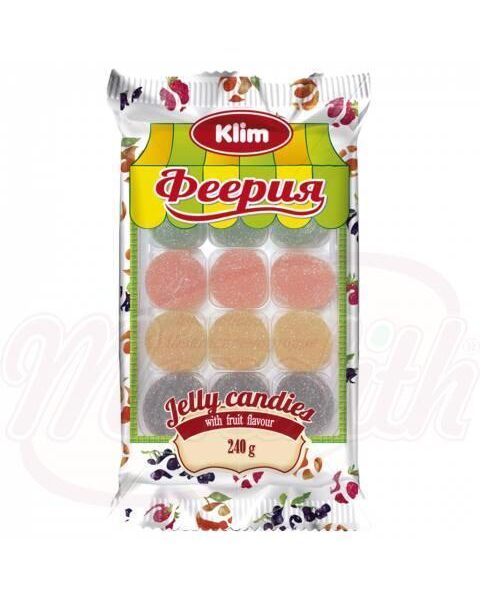 Gelee-Bonbons-Mischung Feeria mit Fruchtgeschmack (Erdbeere, Apfel, Schwarze Johannisbeere, Aprikose)