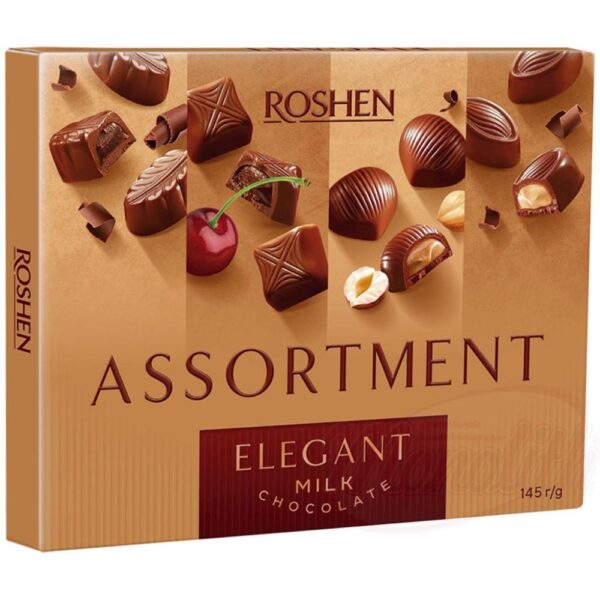 "Assortment Elegant" Konfektmischung aus Milchschokoladenkonfekt mit verschiedenen Füllungen