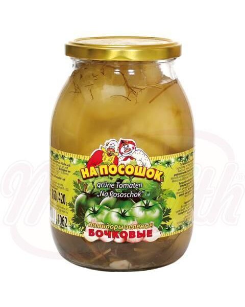 Eingelegte grüne Tomaten Na Pososchok milchsauer vergoren 1062 ml