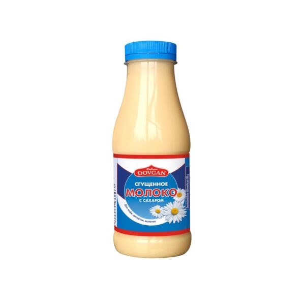 DOVGAN gezuckerte Kondensmilch in der PET-Flasche 8,5% Fett, 480 g