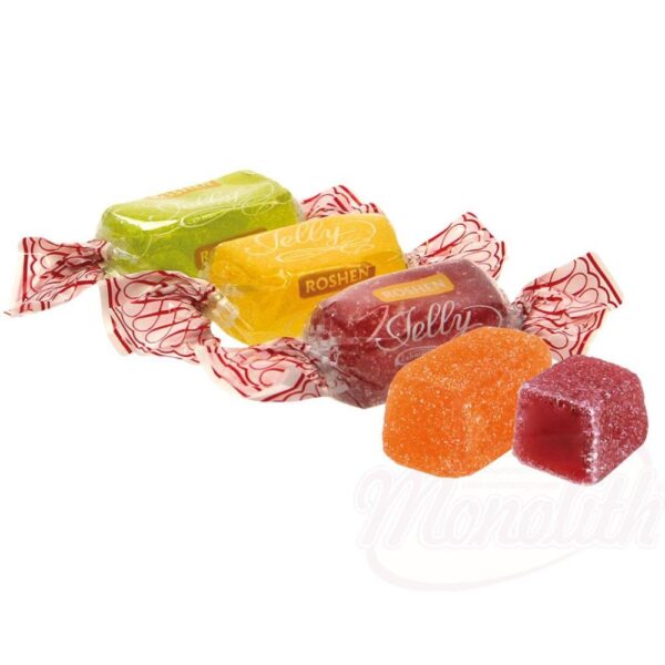 Geleekonfektmischung "Jelly" mit Apfel-, Erdbeer-, Himbeer-, Zitronen-, Orangen- und Birnengeschmack