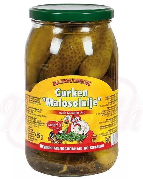 Eingelegte Gurken Malosolnije-Na Pososchok nach Kasaken-Art, scharf 850g