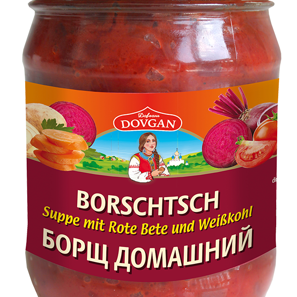 DOVGAN Borschtsch Suppe mit Rote Bete und Weißkohl 480g