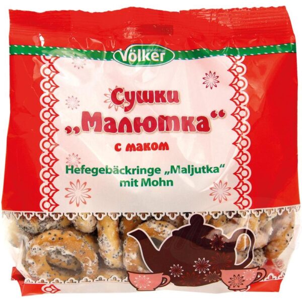 Gebäckringe Malütka mit Mohn 180g