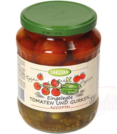 Eingelegte Tomaten und Gurken 680g