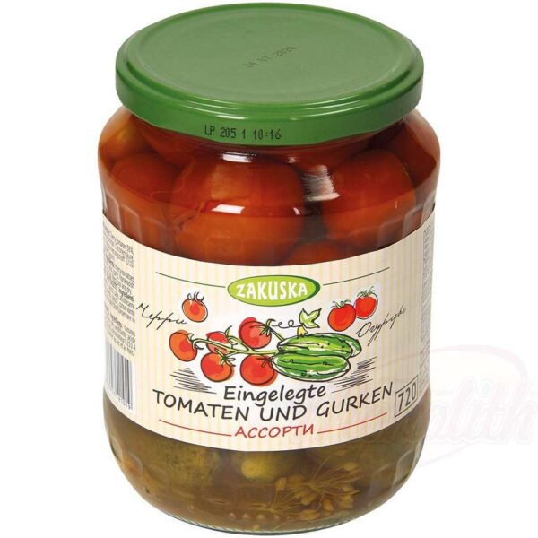 Eingelegte Tomaten und Gurken 680g