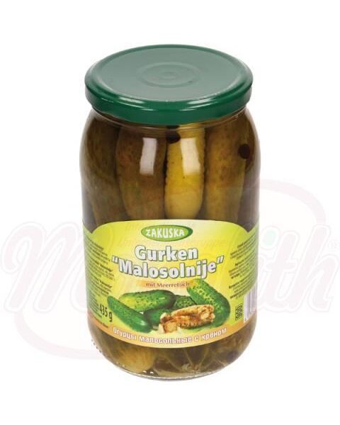 Eingelegte Gurken Malosolnije mit Meerrettich
