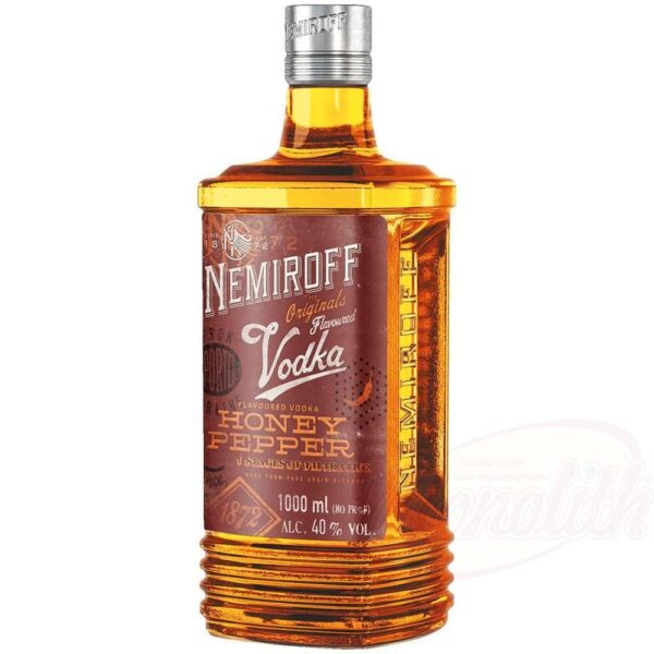 Aromatisierter Vodka Nemiroff - Honig und Peperoni mit Farbstoff, 40% vol. 1L