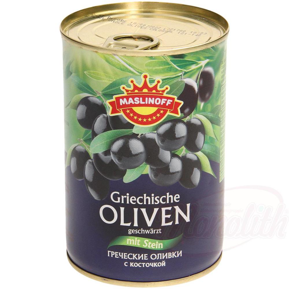 9932de921552490eddeb037eb70e3c64 Oliven mit Stein Gigant, geschwärzt 420g – Bild 1