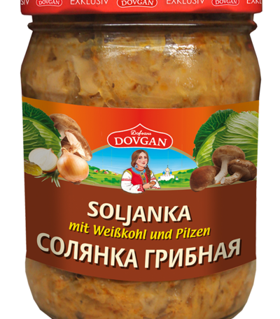 DOVGAN Soljanka mit Weißkohl und Pilzen 480g