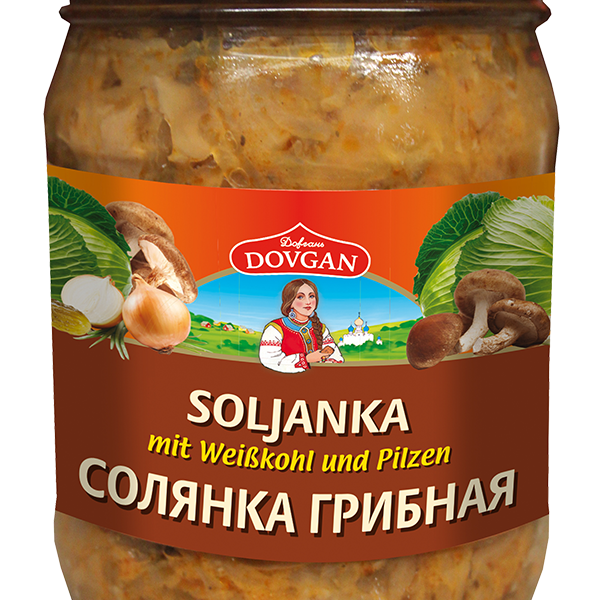DOVGAN Soljanka mit Weißkohl und Pilzen 480g