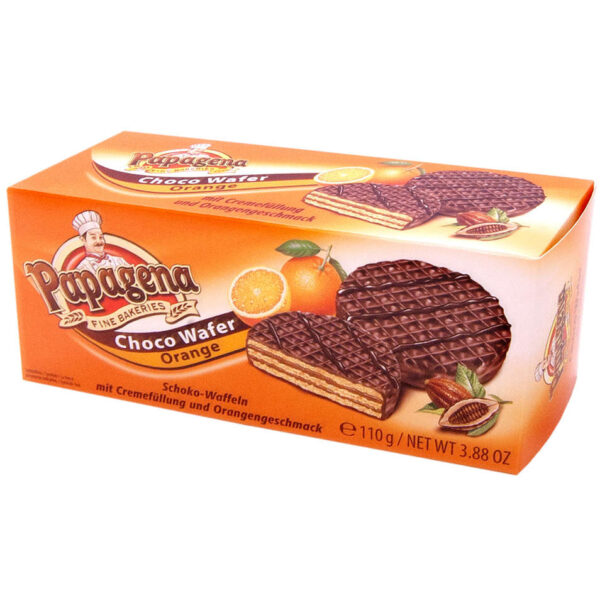 Schokoladenwaffeln mit Füllung aus orangencreme 110g