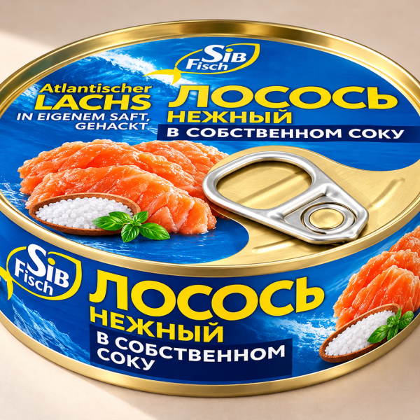 Атлантический лосось кусочки в собственном соку 220g