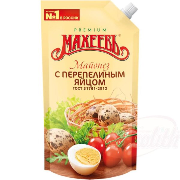 Marke: Macheev Salatmayonnaise mit Wachteleiern (0,3%) mit Süßungsmittel 400ml