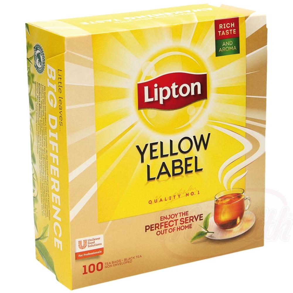 dd9f2084e2f87e24e8bcf60f9dd643f2 Schwarzer Tee Lipton "Yellow Label" 100 Btl. – Bild 1