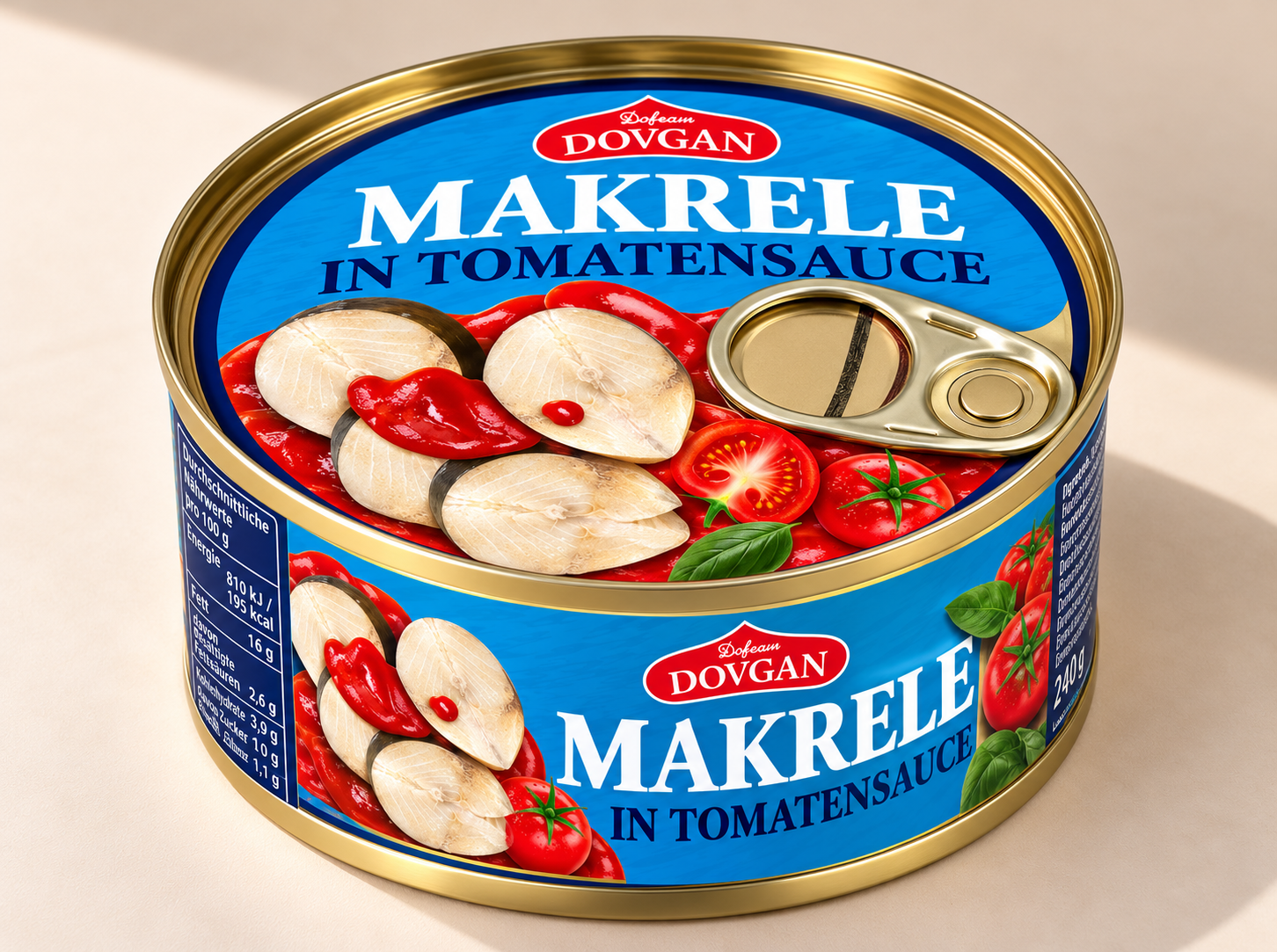 ДОВГАН Скумбрия в томатном соусе 240 г DOVGAN Makrele in Tomatensauce 240 g – Bild 1