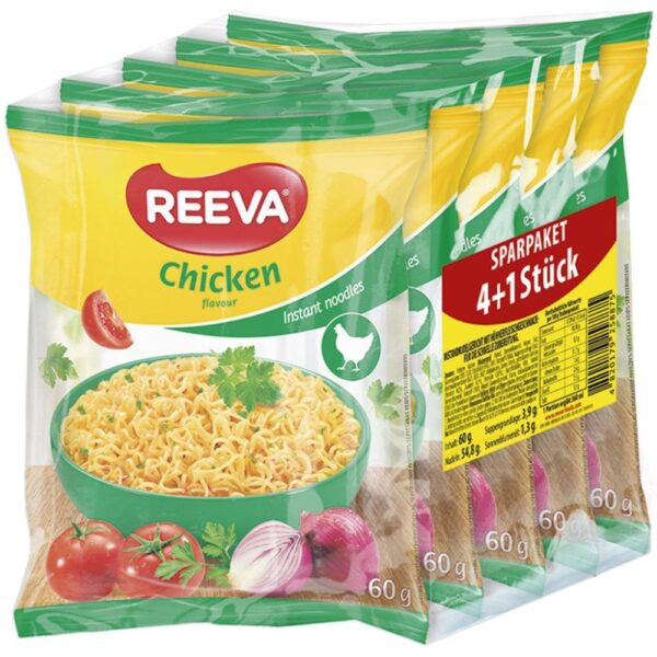 Sparpaket 4+1 gratis "Reeva" Instantnudelgericht mit Hühnerfleischgeschmack 300g