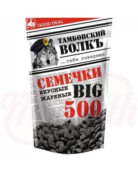 Семечки подсолнечника черные в скорлупе, жареные Тамбовский волк500г