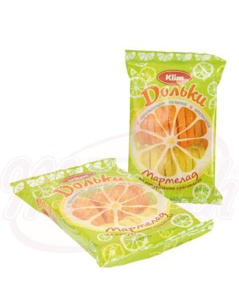 Gelee Früchte Halbe Orangen und Zitronenscheiben