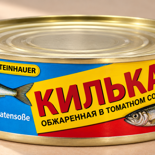 Gebratene Sprotten, ganze und Stücke, unausgenommen mit Kopf, in Tomatensoße