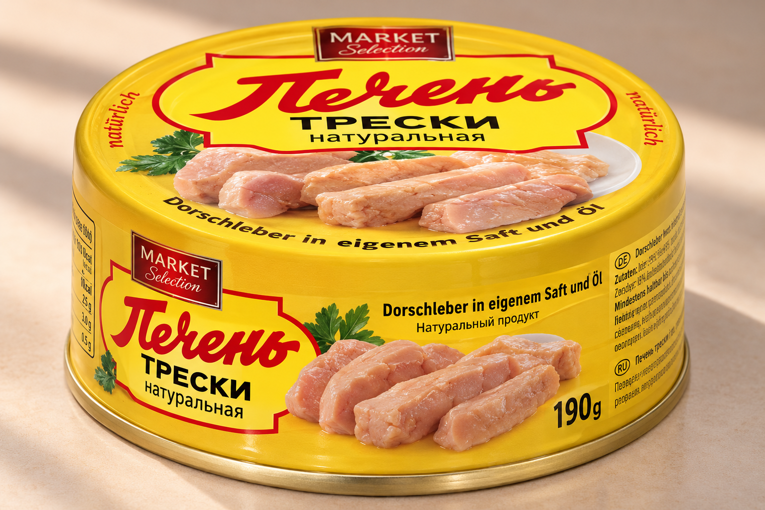 Печень трески натуральная 190г Dorschleber in eigenem Saft und Öl 190g – Bild 1