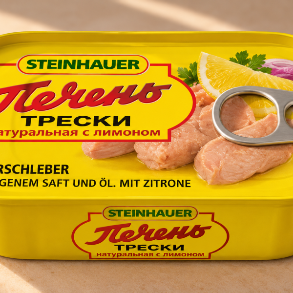 Печень трески натуральная с лимоном 120г