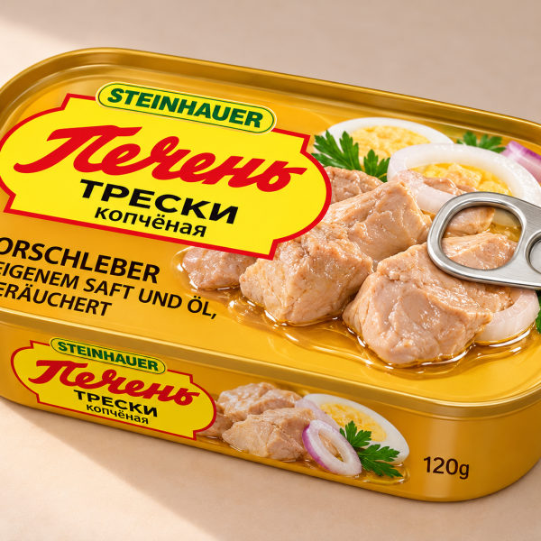 Печень трески в собственном соку и масле, копченая