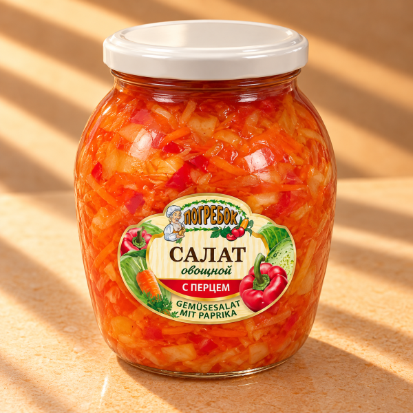 Салат овощной с перцем