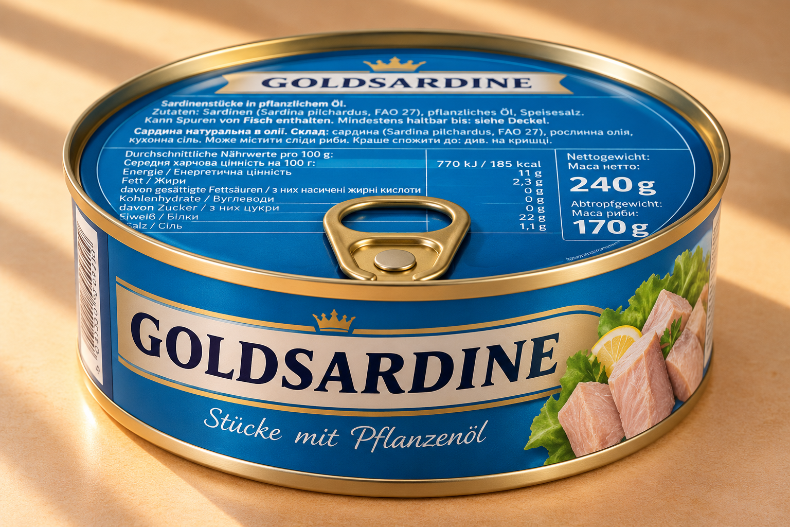 Сардинелла Атлантич. в масле 240г SibFisch SibFisch ATL Sardinella eingelegt m.Pflanzenoel 240g – Bild 1