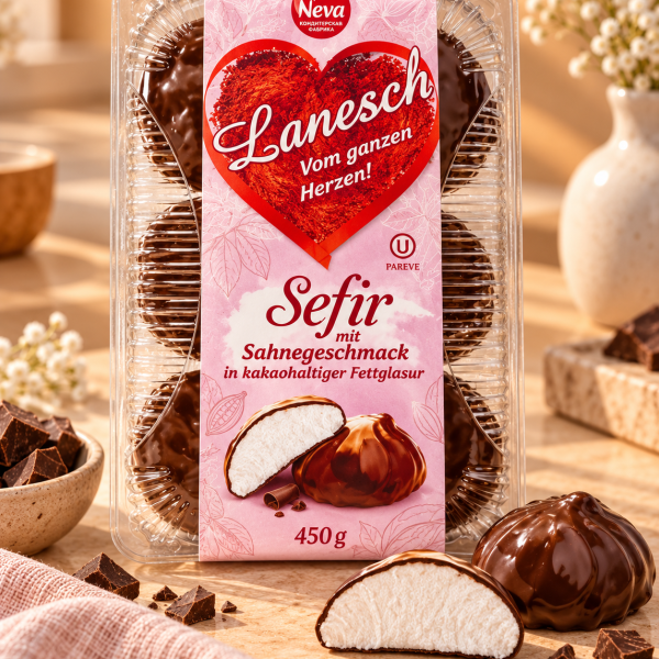 Schaumzuckergebäck Lanesch mit Sahnegeschmack in Schokoladenglasur 450g